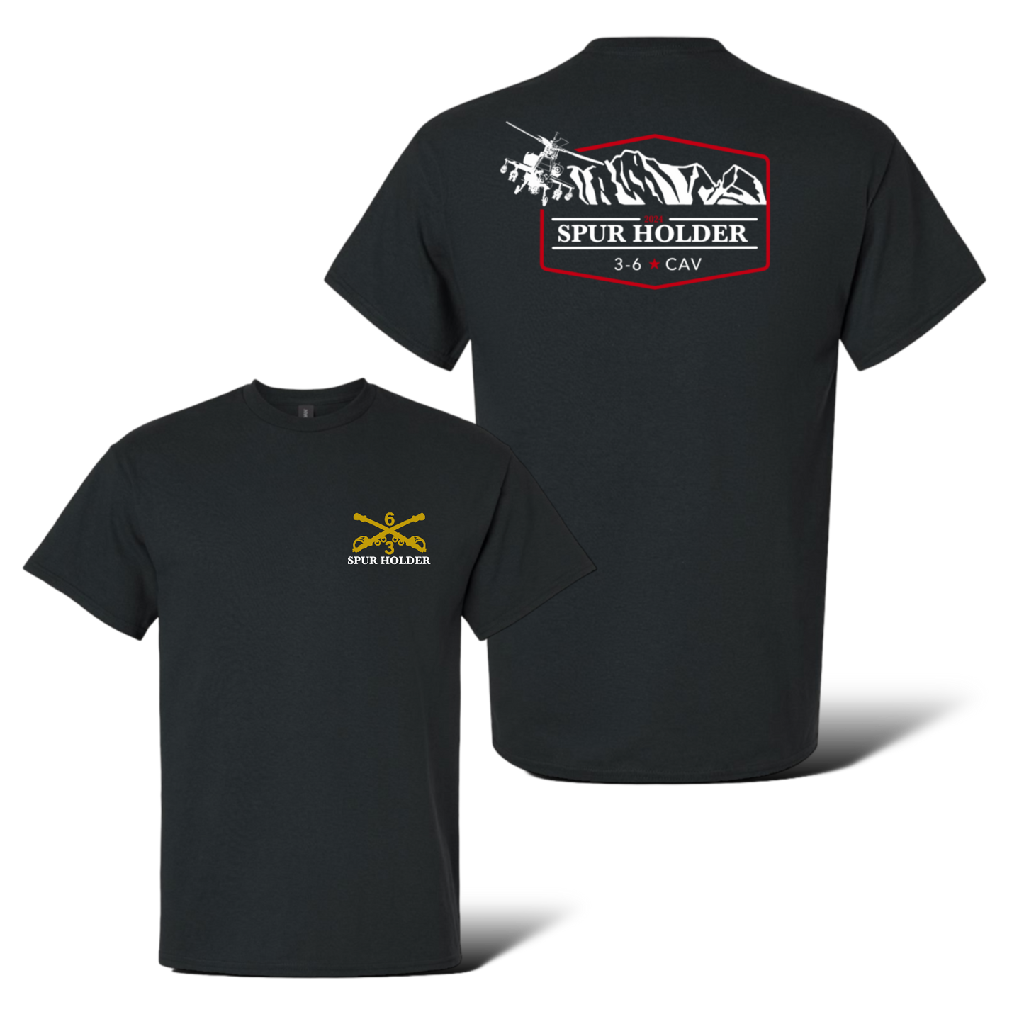3-6 Cav Apache Mountains Spur Holder, 2024 100% Cotton T-Shirt