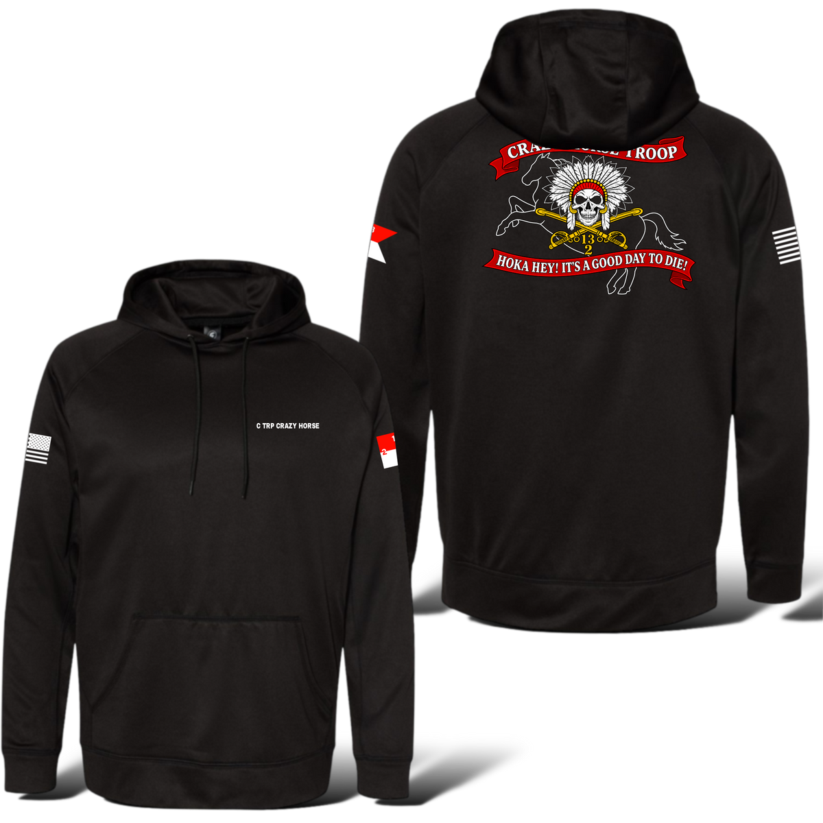 C Troop 2-13 Cav Polyester Hoodie