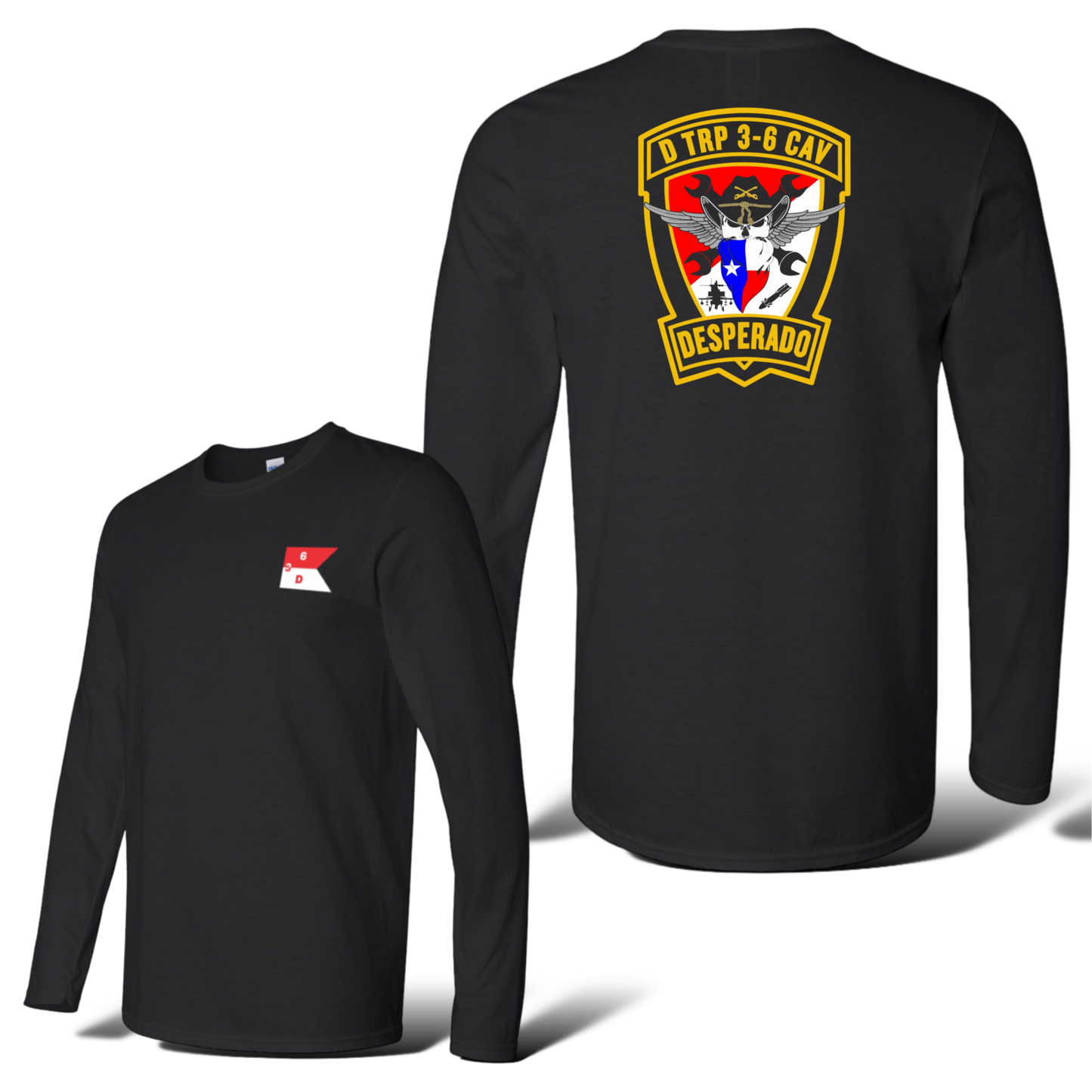 D Troop 3-6 Cav 100% Cotton Long Sleeve Shirt