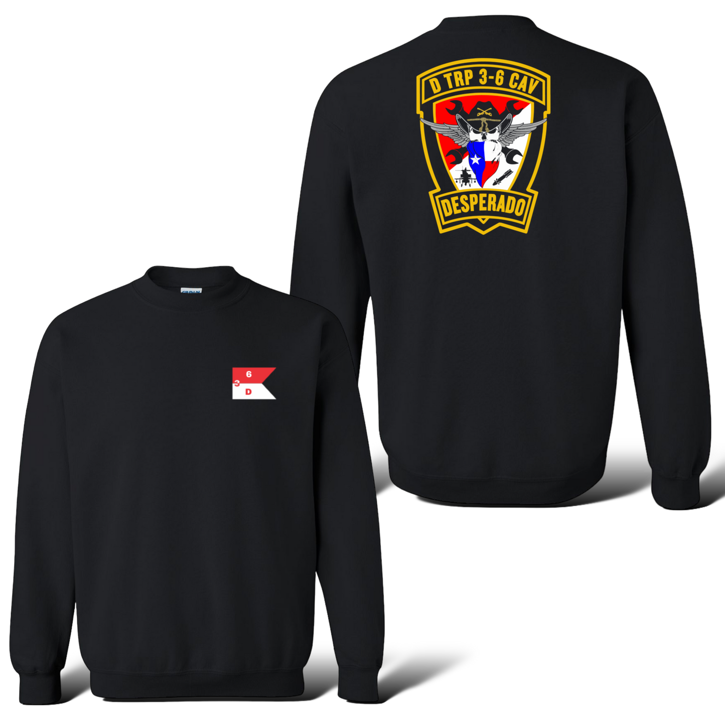 D Troop 3-6 Cav 50/50 Cotton/Polyester Crewneck Sweater
