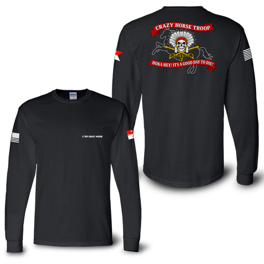 C Troop 2-13 Cav 50/50 Cotton/Polyester Dry Blend Long Sleeve Shirt