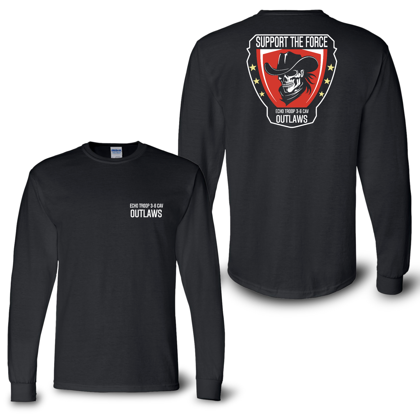 E Troop 3-6 Cav 50/50 Cotton/Polyester Dry Blend Long Sleeve Shirt