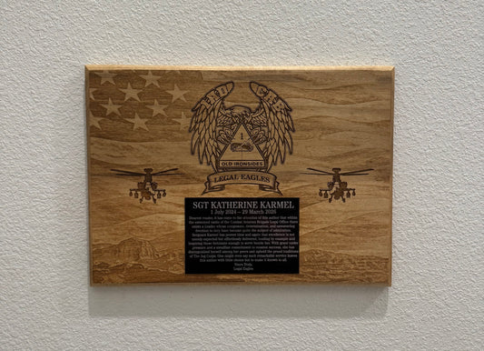 1AD CAB Legal Eagle Plaque