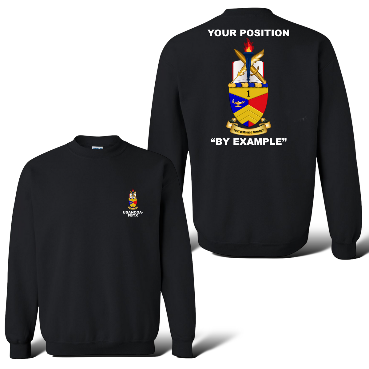 Fort Bliss NCOA Cadre 50/50 Cotton/Polyester Crewneck Sweater